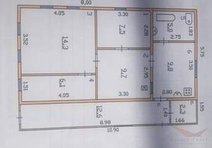 Дом 52м², 1-этажный, участок 5 сот.  