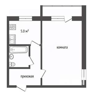 1-к квартира, на длительный срок, 44м2, 3/5 этаж