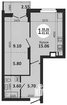 1-к квартира, на длительный срок, 40м2, 20/25 этаж