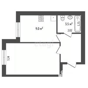 1-к квартира, на длительный срок, 38м2, 2/3 этаж