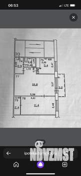 2-к квартира, на длительный срок, 43м2, 4/5 этаж
