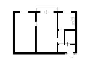 2-к квартира, на длительный срок, 46м2, 2/5 этаж