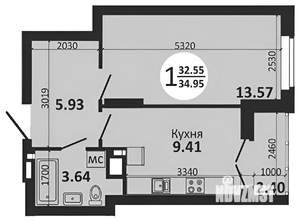1-к квартира, на длительный срок, 34м2, 22/25 этаж