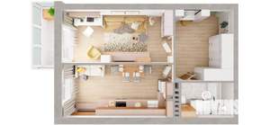 1-к квартира, на длительный срок, 50м2, 9/25 этаж