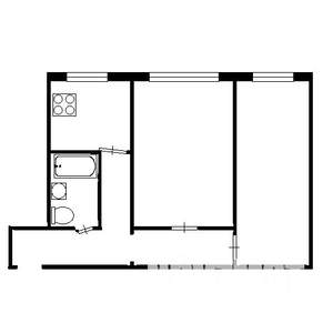 2-к квартира, на длительный срок, 43м2, 3/5 этаж