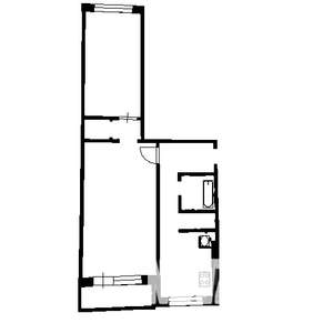 2-к квартира, на длительный срок, 46м2, 2/5 этаж