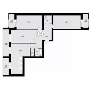 3-к квартира, вторичка, 122м2, 6/8 этаж