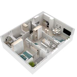 2-к квартира, вторичка, 57м2, 2/24 этаж