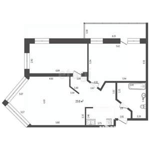 1-к квартира, вторичка, 72м2, 9/16 этаж
