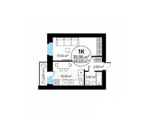 1-к квартира, вторичка, 40м2, 14/18 этаж
