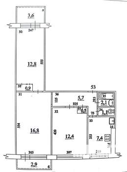 3-к квартира, вторичка, 60м2, 5/9 этаж