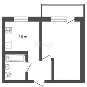 1-к квартира, вторичка, 30м2, 8/9 этаж