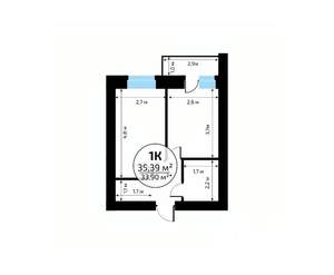 1-к квартира, вторичка, 35м2, 17/18 этаж