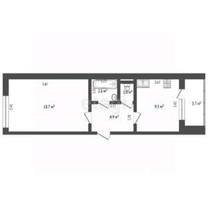 1-к квартира, вторичка, 36м2, 6/10 этаж