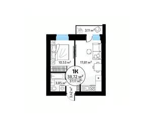 1-к квартира, вторичка, 39м2, 13/18 этаж