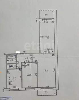 3-к квартира, вторичка, 60м2, 7/9 этаж
