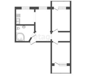 3-к квартира, вторичка, 59м2, 3/9 этаж