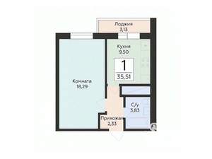 1-к квартира, вторичка, 36м2, 3/24 этаж