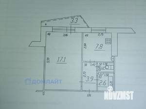 1-к квартира, вторичка, 33м2, 5/9 этаж