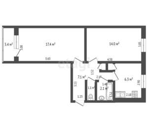 2-к квартира, вторичка, 48м2, 5/5 этаж