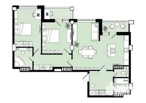 3-к квартира, вторичка, 94м2, 23/25 этаж