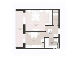 1-к квартира, вторичка, 43м2, 3/17 этаж