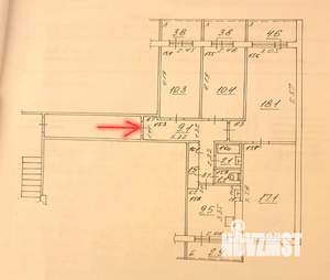 4-к квартира, вторичка, 80м2, 4/9 этаж