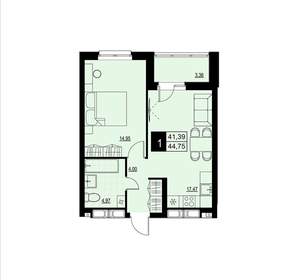 1-к квартира, вторичка, 43м2, 23/23 этаж