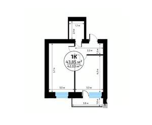 1-к квартира, вторичка, 44м2, 5/18 этаж