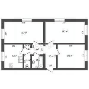 3-к квартира, вторичка, 74м2, 1/5 этаж