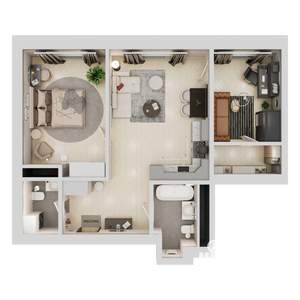 2-к квартира, вторичка, 74м2, 19/37 этаж