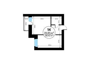 1-к квартира, вторичка, 40м2, 12/18 этаж