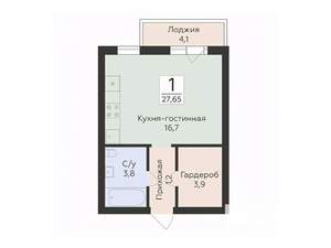 Студия квартира, вторичка, 28м2, 12/16 этаж