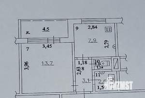 1-к квартира, вторичка, 28м2, 6/9 этаж