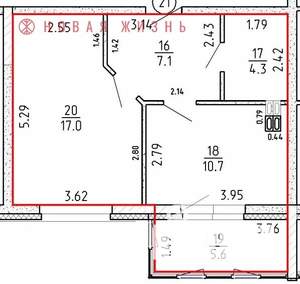 1-к квартира, сданный дом, 45м2, 5/16 этаж