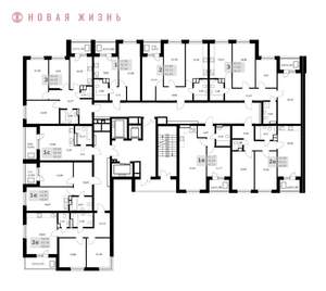 1-к квартира, строящийся дом, 46м2, 19/23 этаж