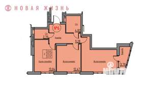 2-к квартира, вторичка, 63м2, 2/21 этаж