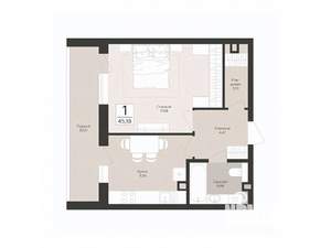 1-к квартира, вторичка, 45м2, 2/17 этаж