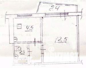 1-к квартира, вторичка, 22м2, 8/9 этаж