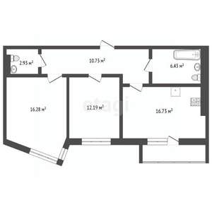 2-к квартира, вторичка, 66м2, 2/24 этаж