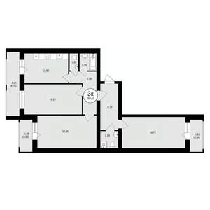 3-к квартира, вторичка, 106м2, 8/8 этаж
