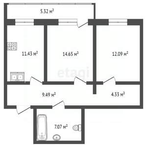 2-к квартира, вторичка, 64м2, 7/18 этаж