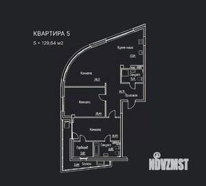 3-к квартира, строящийся дом, 130м2, 4/8 этаж