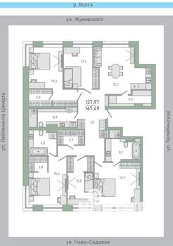 5-к квартира, вторичка, 167м2, 18/19 этаж