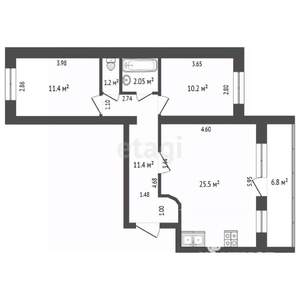 3-к квартира, вторичка, 63м2, 9/9 этаж