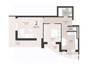 2-к квартира, вторичка, 68м2, 13/17 этаж