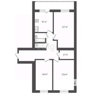 3-к квартира, вторичка, 79м2, 2/16 этаж