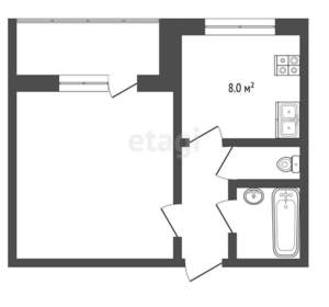 1-к квартира, вторичка, 30м2, 3/9 этаж