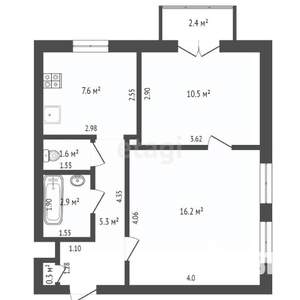 2-к квартира, вторичка, 44м2, 2/2 этаж