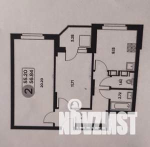 2-к квартира, сданный дом, 55м2, 3/25 этаж